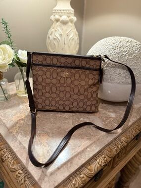 Coach Brown Signature Logo Crossbody Bag
